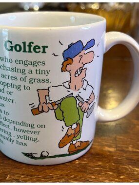 Golfer Cartoon Mug By Ganz Made In Thailand White Ceramic Coffee Cup Humorous Go